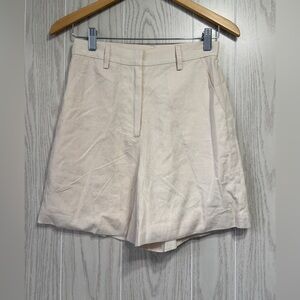 Sophie Rue Tailored Linen Blend High-Waisted Shorts Cream XS NWT